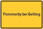Place name sign Pommerby bei Gelting, Angeln