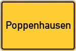 Place name sign Poppenhausen, Unterfranken