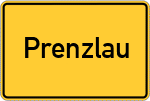 Place name sign Prenzlau