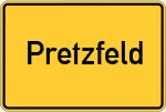 Place name sign Pretzfeld