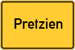 Place name sign Pretzien