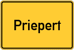 Place name sign Priepert
