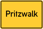 Place name sign Pritzwalk