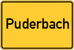 Place name sign Puderbach, Westerwald