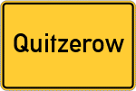 Place name sign Quitzerow
