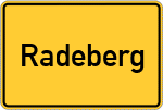 Place name sign Radeberg, Sachsen