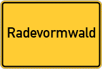 Place name sign Radevormwald