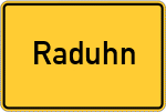 Place name sign Raduhn