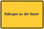 Place name sign Ralingen an der Sauer