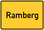 Place name sign Ramberg, Pfalz