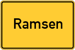 Place name sign Ramsen, Pfalz