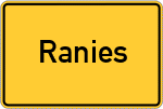 Place name sign Ranies