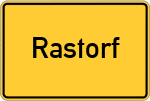 Place name sign Rastorf, Holstein