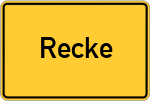 Place name sign Recke