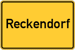 Place name sign Reckendorf, Oberfranken