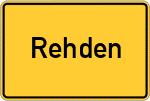 Place name sign Rehden, Kreis Diepholz