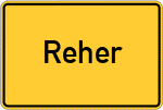 Place name sign Reher, Holstein