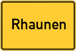 Place name sign Rhaunen, Hunsrück