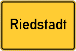 Place name sign Riedstadt