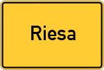 Place name sign Riesa