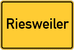 Place name sign Riesweiler, Hunsrück
