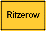 Place name sign Ritzerow