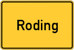 Place name sign Roding, Regen