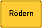 Place name sign Rödern, Hunsrück