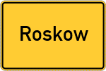 Place name sign Roskow