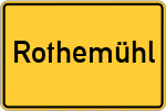 Place name sign Rothemühl