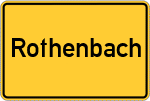 Place name sign Rothenbach, Westerwald