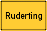 Place name sign Ruderting