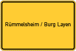 Place name sign Rümmelsheim / Burg Layen