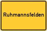 Place name sign Ruhmannsfelden
