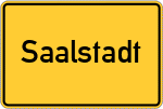 Place name sign Saalstadt
