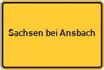 Place name sign Sachsen bei Ansbach