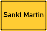 Place name sign Sankt Martin, Pfalz