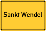 Place name sign Sankt Wendel