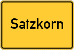Place name sign Satzkorn