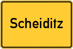 Place name sign Scheiditz