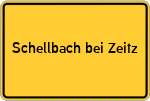 Place name sign Schellbach bei Zeitz, Elster