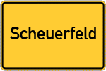 Place name sign Scheuerfeld, Sieg