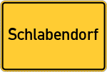Place name sign Schlabendorf