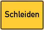 Place name sign Schleiden, Eifel