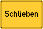 Place name sign Schlieben