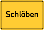 Place name sign Schlöben