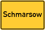 Place name sign Schmarsow, Vorpommern