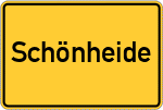 Place name sign Schönheide, Erzgebirge