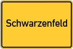 Place name sign Schwarzenfeld, Oberpfalz