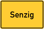 Place name sign Senzig
